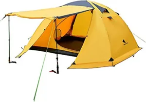 Camping Tent 4 Person 4 Season Waterproof Double Layer Backpacking Family Camp Tent for Outdoor Survival Travel (Color : Blue, Size : Large)