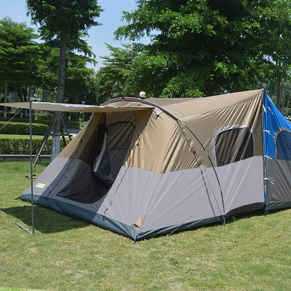 Camping Tent 8-10 Persons Lightweight Family Camping Tent Uv Resistant Outdoor Folding Tent, Easy to Install, blue, Outside Account