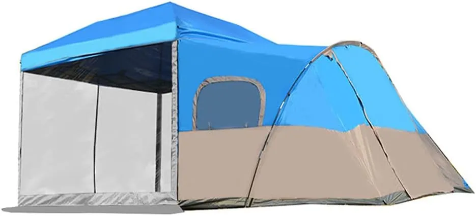 Camping Tent 8-10 Persons Lightweight Family Camping Tent Uv Resistant Outdoor Folding Tent, Easy to Install (Overall Khaki)