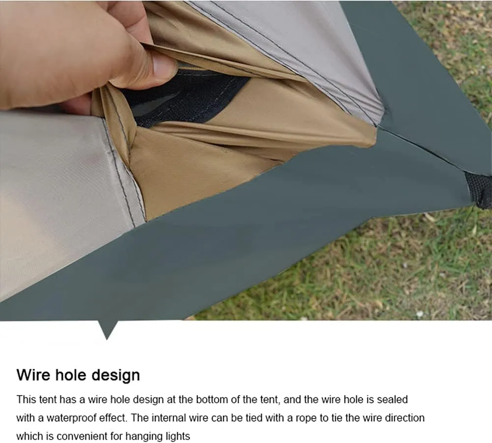 Camping Tent 8-10 Persons Lightweight Family Camping Tent Uv Resistant Outdoor Folding Tent, Easy to Install (Overall Khaki)
