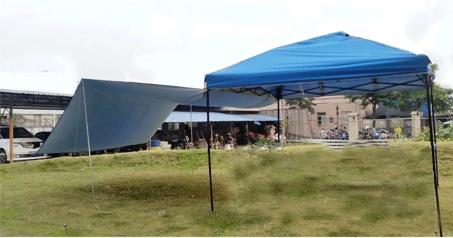 Camping Tent Awning Awning Beach Outdoor Camping Garden Awning Awning Hammock Rainproof Canopy Waterproof Tent Shade (Blue One Size)