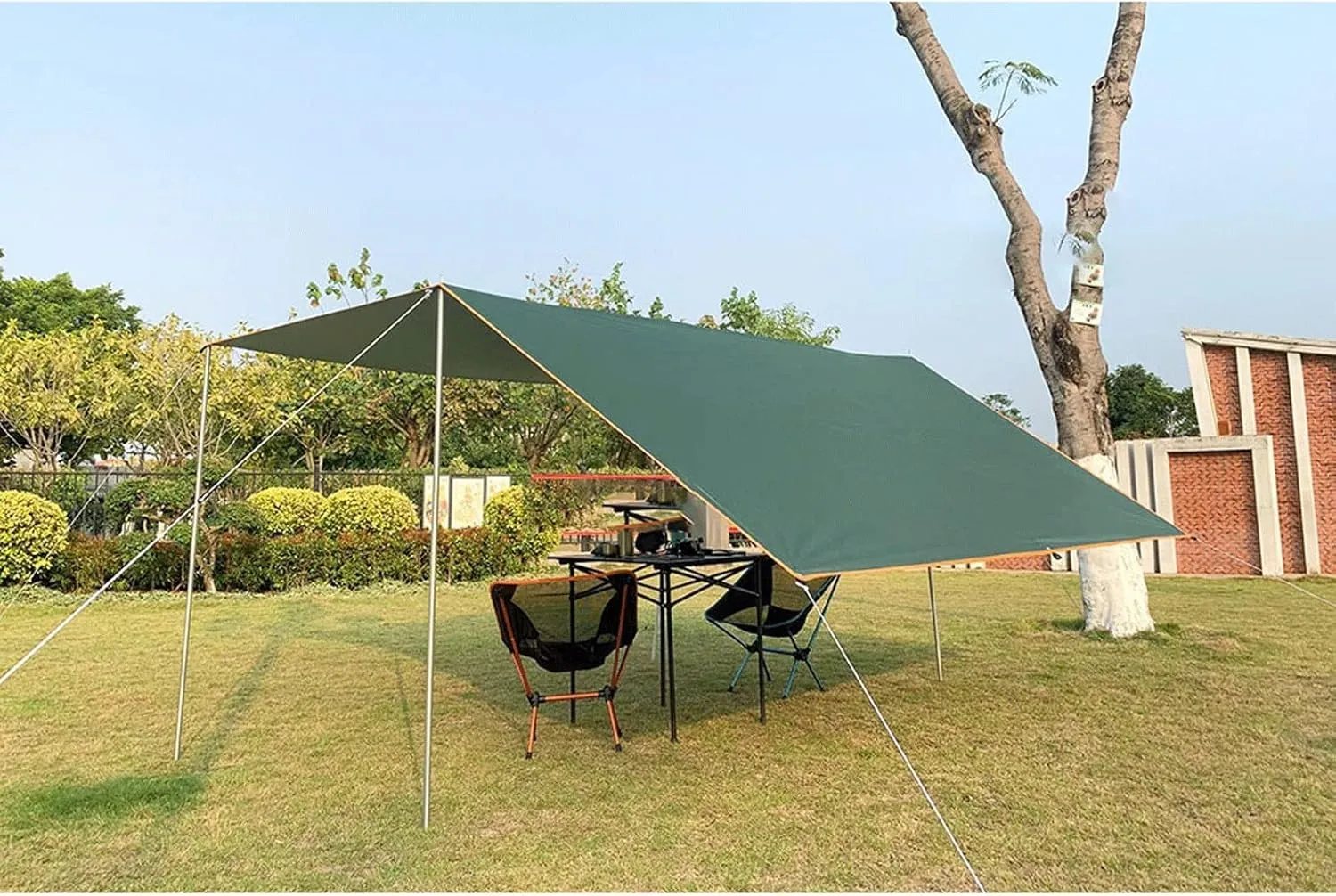 Camping Tent Awning Waterproof Tarp Tent Outdoor Camping Sun Shelter Canopy Sunshade Sun Shade Beach Garden Picnic Tourist Tarp (Color : Green, Size :