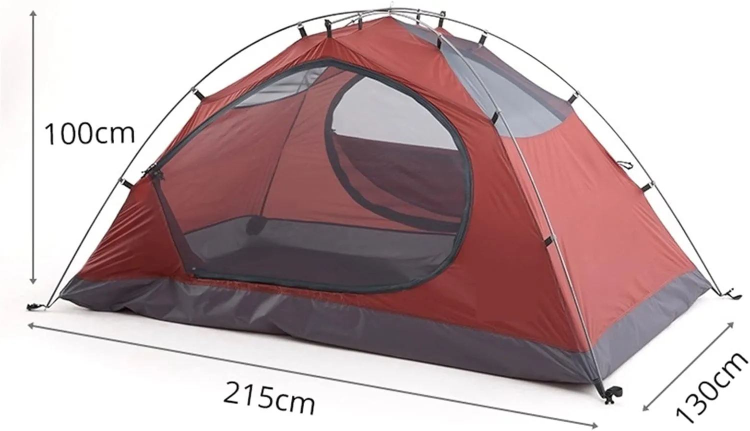 Camping Tent Backpacking Tent Outdoor Camping Season Winter Skirt Tent Double Layer Waterproof Hiking Survival (Color : Grey 3 Season 2P) (Grey 3 Seas