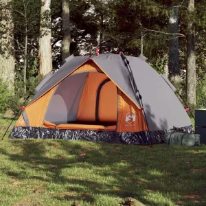 Camping Tent Dome 3-Person Gray and Orange Quick Release3,6KG