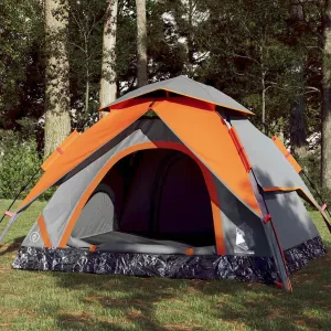 Camping Tent Dome 4-Person Gray and Orange Quick Release4,55KG