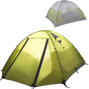 Camping Tent Double Layer 4 Person Family Tents Waterproof 210T Tent Outdoor Roomy Lightweight Easy Setup Carry Bag Included