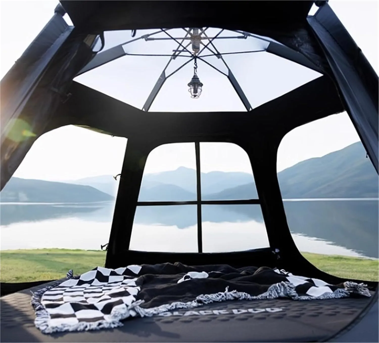 Camping Tent Outdoor Camping Canopy Two in One Thickened Rainproof Fully Automatic Hexagonal Tent