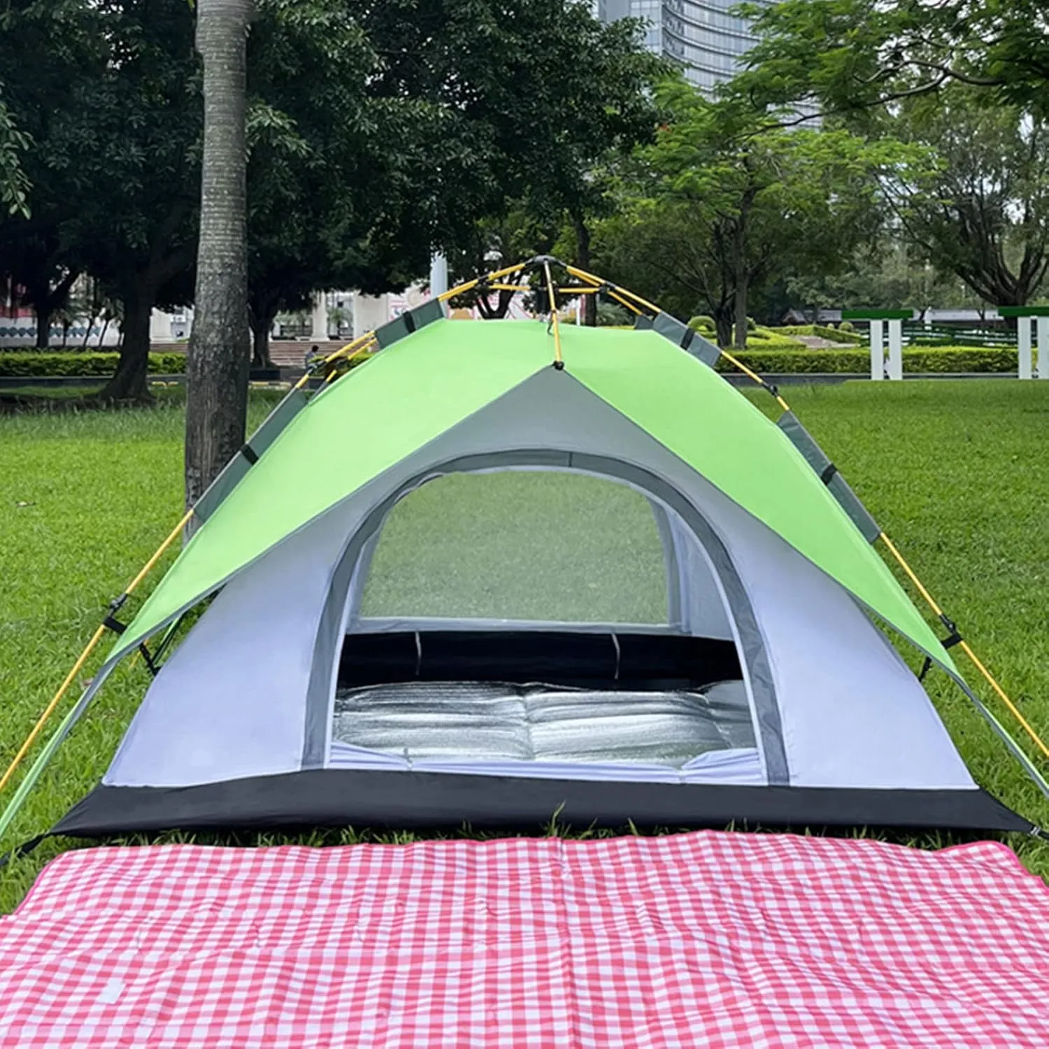 Camping Tent Oxford Cloth Automatic Pop Up Waterproof Double Layer Family Tent for Hiking Traveling Backpacking