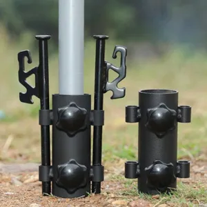 Camping Tent Stakes,Outdoor Camping Canopy Pole Holder Windproof Stable Tarp Pole Fixed Tube with Large Aperture 1pcs