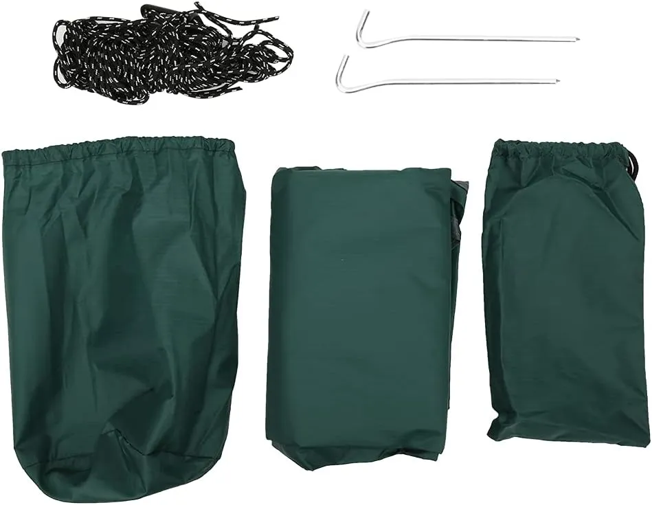 Camping Tent Tarp, 210T Polyester Fabric Outdoor Camping Shelter Rhombic Sun Proof Camping Ground Mat Tent for Outdoor Hiking (Forest Green)
