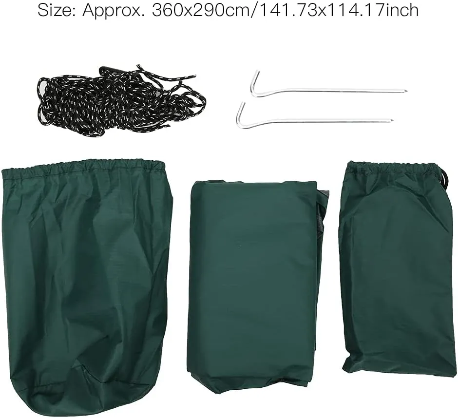 Camping Tent Tarp, 210T Polyester Fabric Outdoor Camping Shelter Rhombic Sun Proof Camping Ground Mat Tent for Outdoor Hiking (Forest Green)