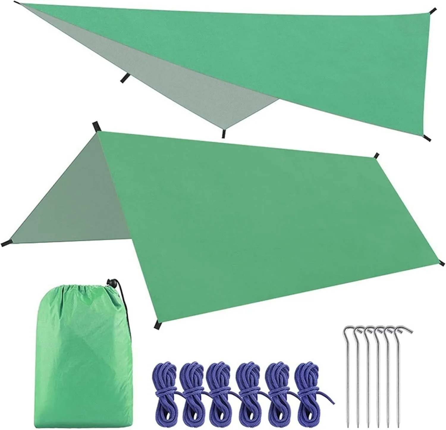 Camping Tent Tarp Waterproof Awning Multifunction Camouflage Net Moisture-Proof Tarp Ultralight Outdoor Canopy Umbrella Complete Accessories (Color : (2 ONE SIEZ)