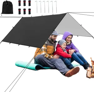 Camping Tent Tarps | Portable Shelter Cover | Weatherproof Lightweight Tent Tarp for Backpacking, Survival, Picnic, Climbing, Travel
