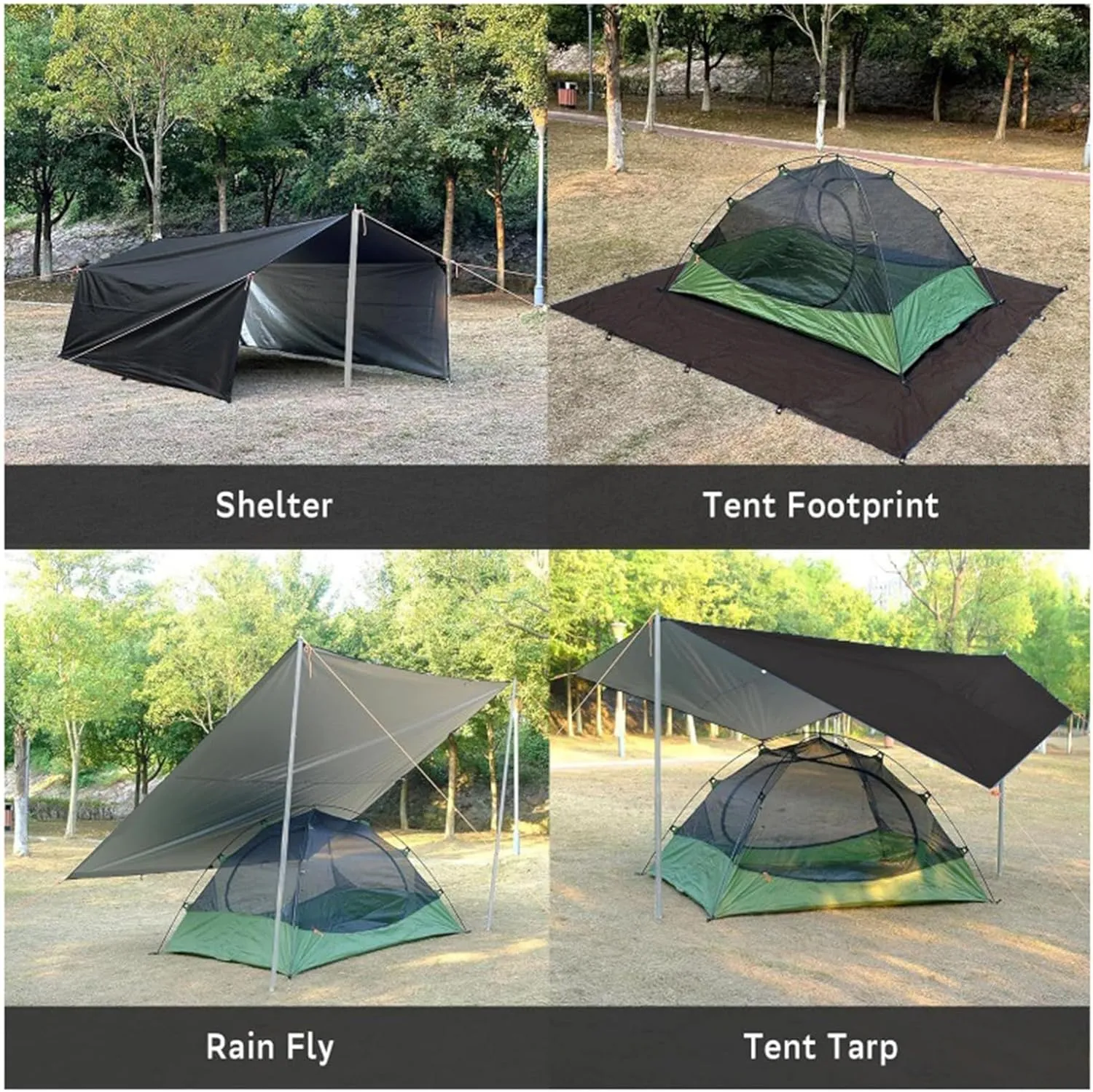 Camping Tent Tarps | Portable Shelter Cover | Weatherproof Lightweight Tent Tarp for Backpacking, Survival, Picnic, Climbing, Travel