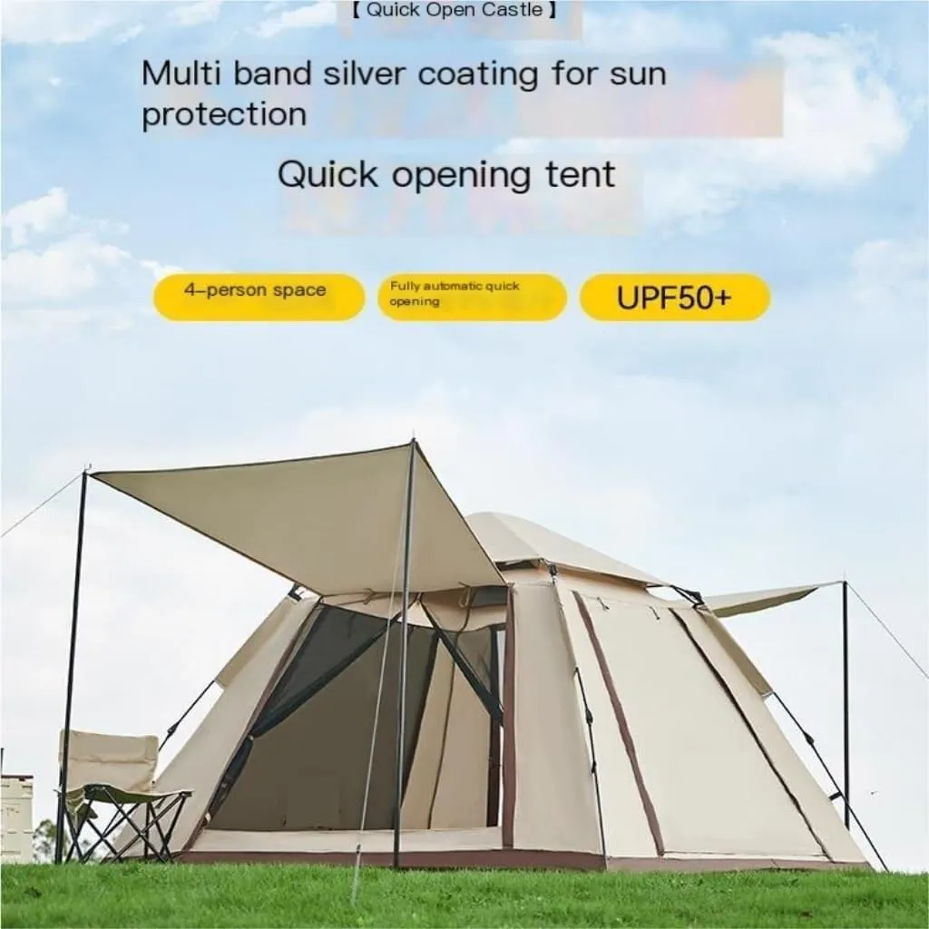 Camping Tent Tent Outdoor Camping Windproof Tent Camping Fully Automatic Double Layer Tent Outdoor Portable Awning Waterproof Tent
