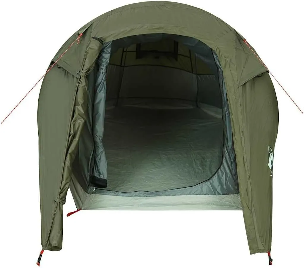 Camping Tent Tunnel 3-Person Olive Green Waterproof vidaXL vidaXL