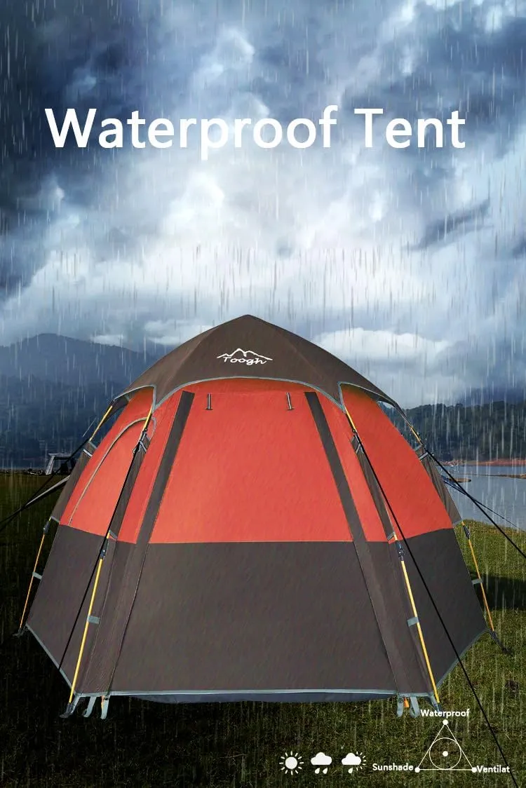 Camping Tent with Instant Setup, 2/3 Person Weatherproof Tent Easy Quick Set Up in 60 Seconds with Rainfly Backpack Tent for Family Camping & Hiking, Upgraded Ventilation,Center Height 66-inch