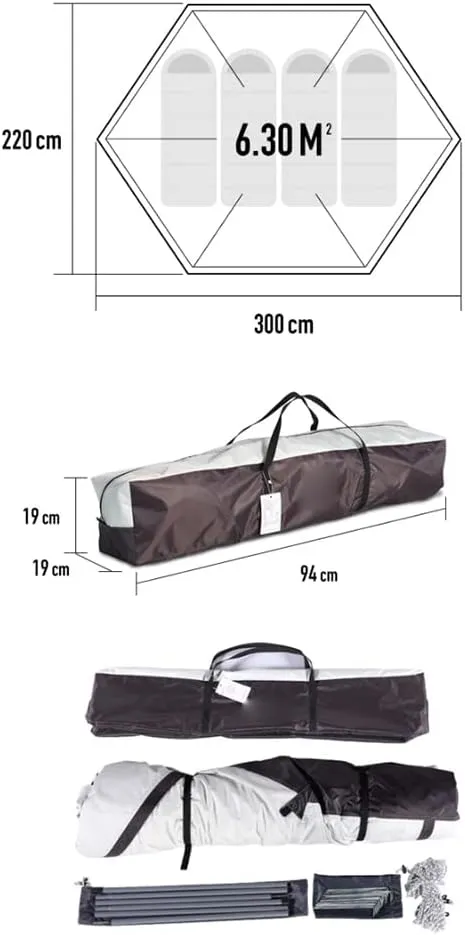Camping Tent with,5-8 Person Dome Tent Waterproof Windproof Instant Family Tent with Mesh Windows,Portable Cabin Tent Double Layer for Hiking and Outdoor
