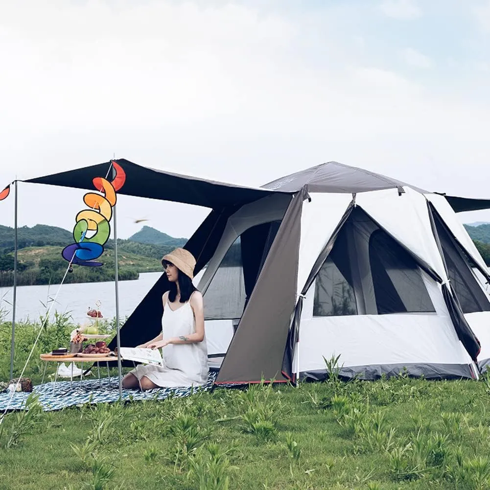 Camping Tent with,5-8 Person Dome Tent Waterproof Windproof Instant Family Tent with Mesh Windows,Portable Cabin Tent Double Layer for Hiking and Outdoor