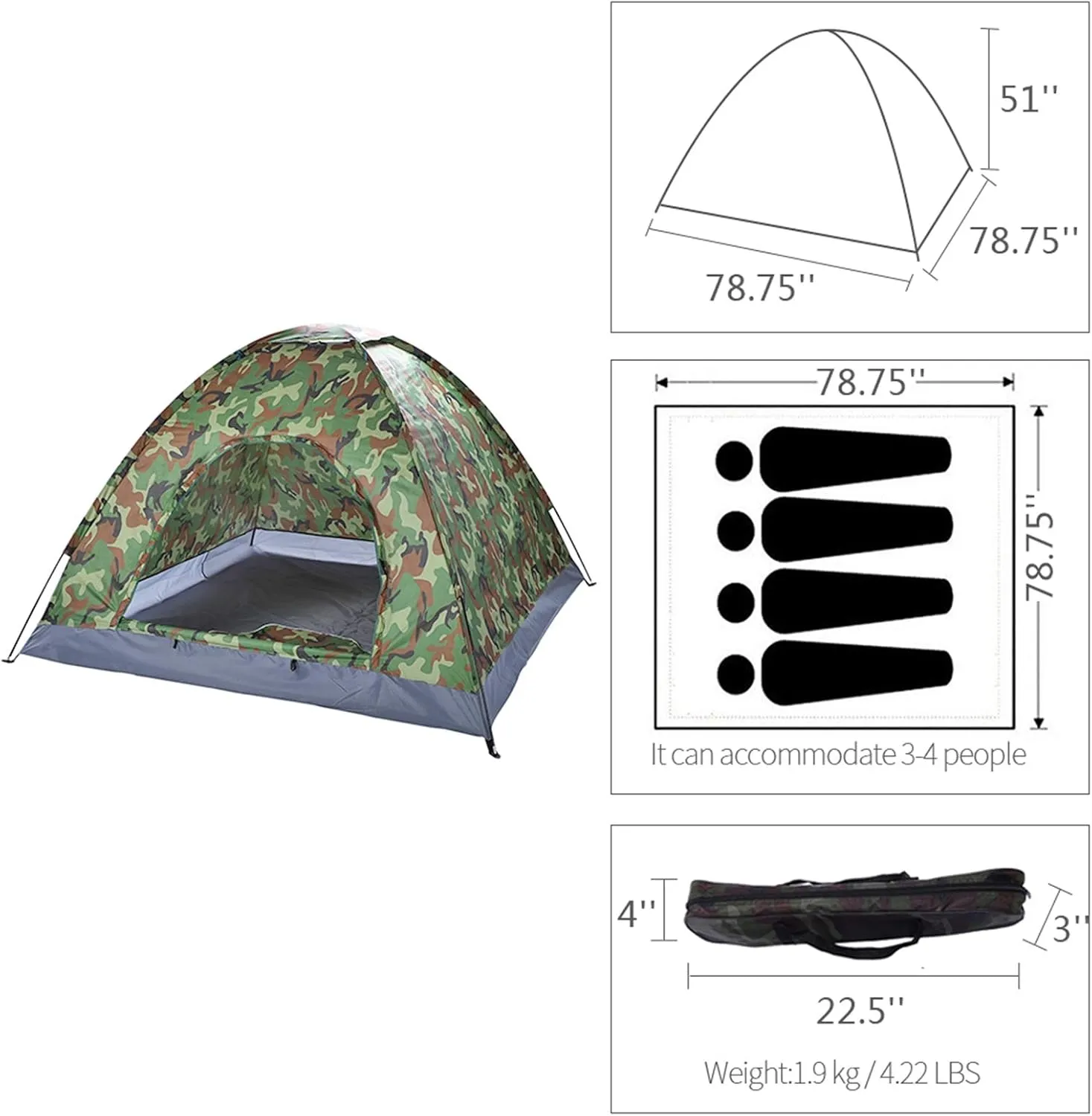 Camping Tent,Portable Dome Tent with Easy Setup,Backpacking Tent,Waterproof Camping Hiking Tent,Lightweight Outdoor Tent for Camping,Backpacking,Hiking or Beach