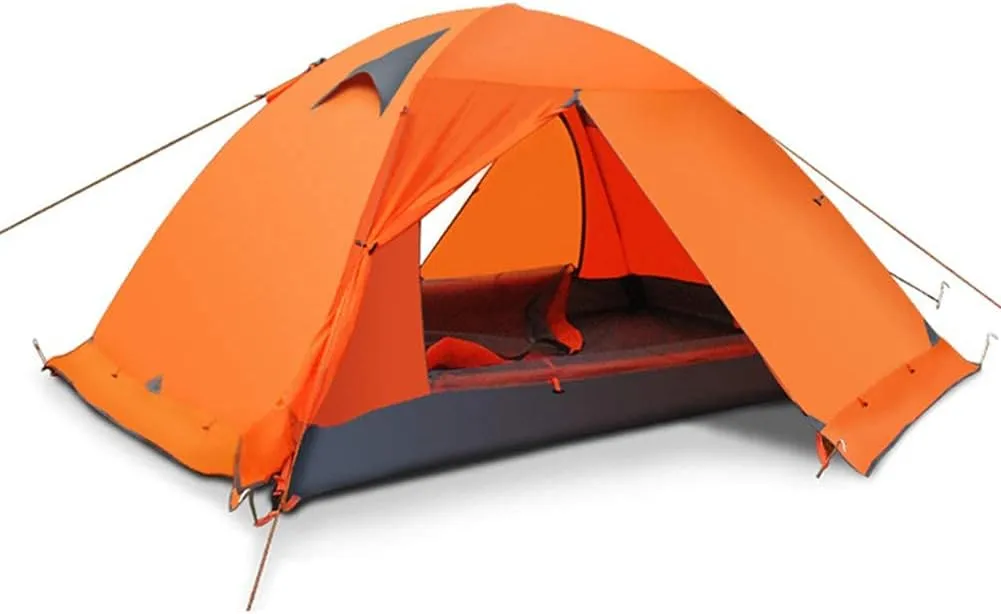 Camping Tents, 2Man Double Layer Dome Tent, Windproof & Backpacking Tent for 4 Seasons, Lightweight Aluminum Rod, for Climbing Fishing Survival Festivals Garden150*210 * 115cm