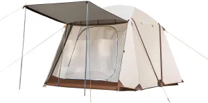 Camping Tents, 3-4 People Waterproof Cabin Tents, Double Layer Family Camping Tent with 2 Doors 360 Degree Panoramic Screen Window, Beach Tent with Carry Bag for Outdoor Hiking