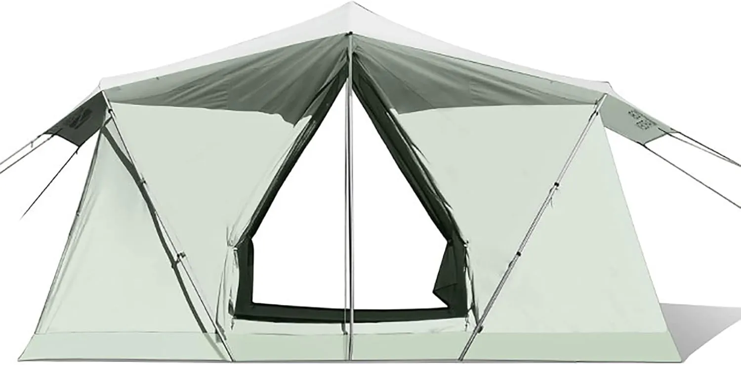 Camping Tents 3-4 Person Family Tents, Waterproof and Windproof Cotton Tent with Canopy, Double Tent Door Instant Cabin Tent for Beach Picnic Hiking Travel Sports Outdoor