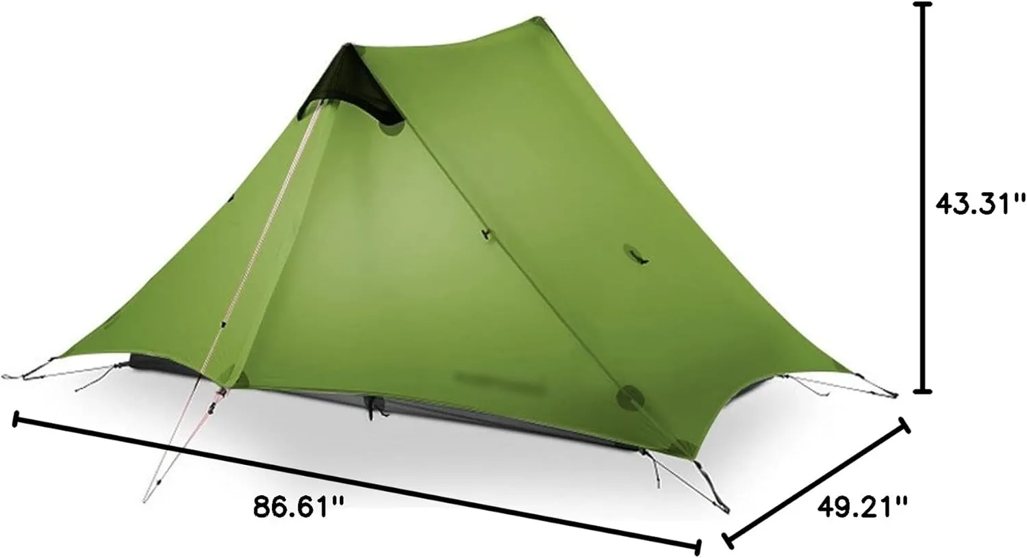 Camping Tents,2022 New 2 Person Ultralight Camping Tent 3 Season Professional 15d Rodless Tent (Color : Green 2P, Size : 4 Season)