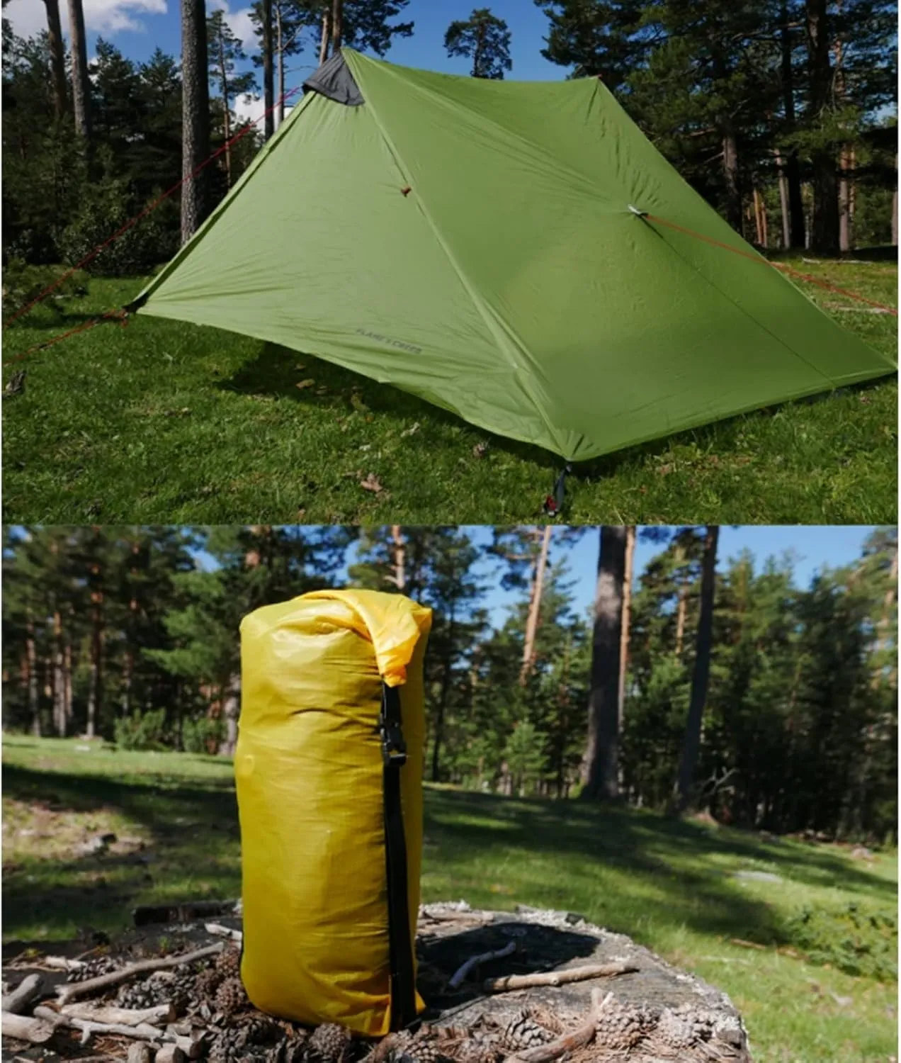 Camping Tents,2022 New 2 Person Ultralight Camping Tent 3 Season Professional 15d Rodless Tent (Color : Green 2P, Size : 4 Season)