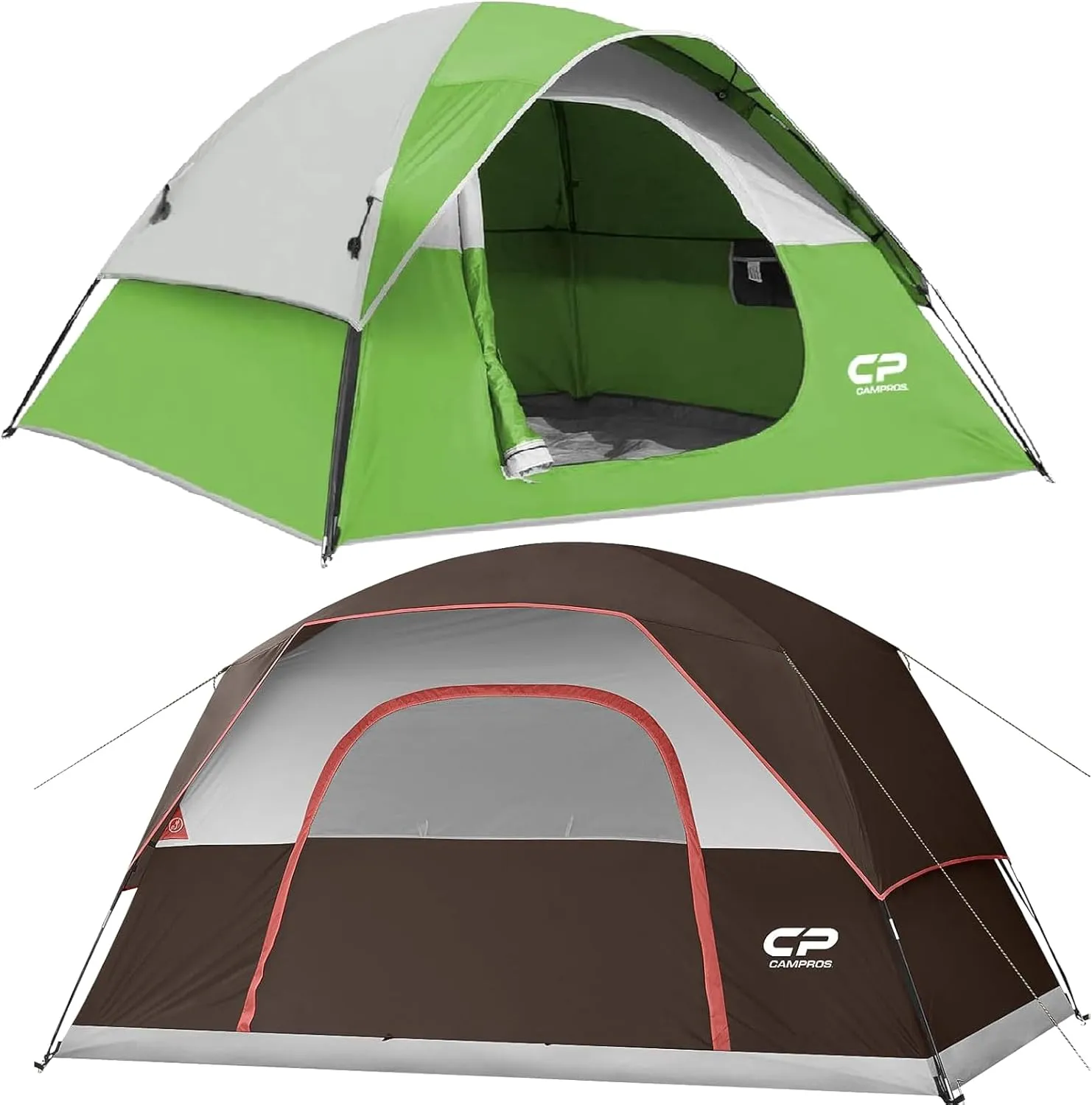 CAMPROS CP Tent for Camping 3 Person and 6 Person, Dome Tents for Camping, Waterproof Windproof Backpacking Tent, Easy Set up Small Lightweight Tents, for All Seasons Hiking Beach Outdoor with 3 Mesh