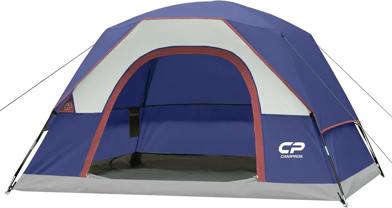 CAMPROS CP Tents for Camping 4/6 Person Tent Waterproof Windproof Double Layer Family Camping Tent, Easy Setup Dome Tent with Large Mesh Windows & Wider Door for Outdoor Camping & Hiking