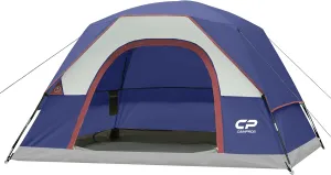 CAMPROS CP Tents for Camping 4/6 Person Tent Waterproof Windproof Double Layer Family Camping Tent, Easy Setup Dome Tent with Large Mesh Windows & Wider Door for Outdoor Camping & Hiking