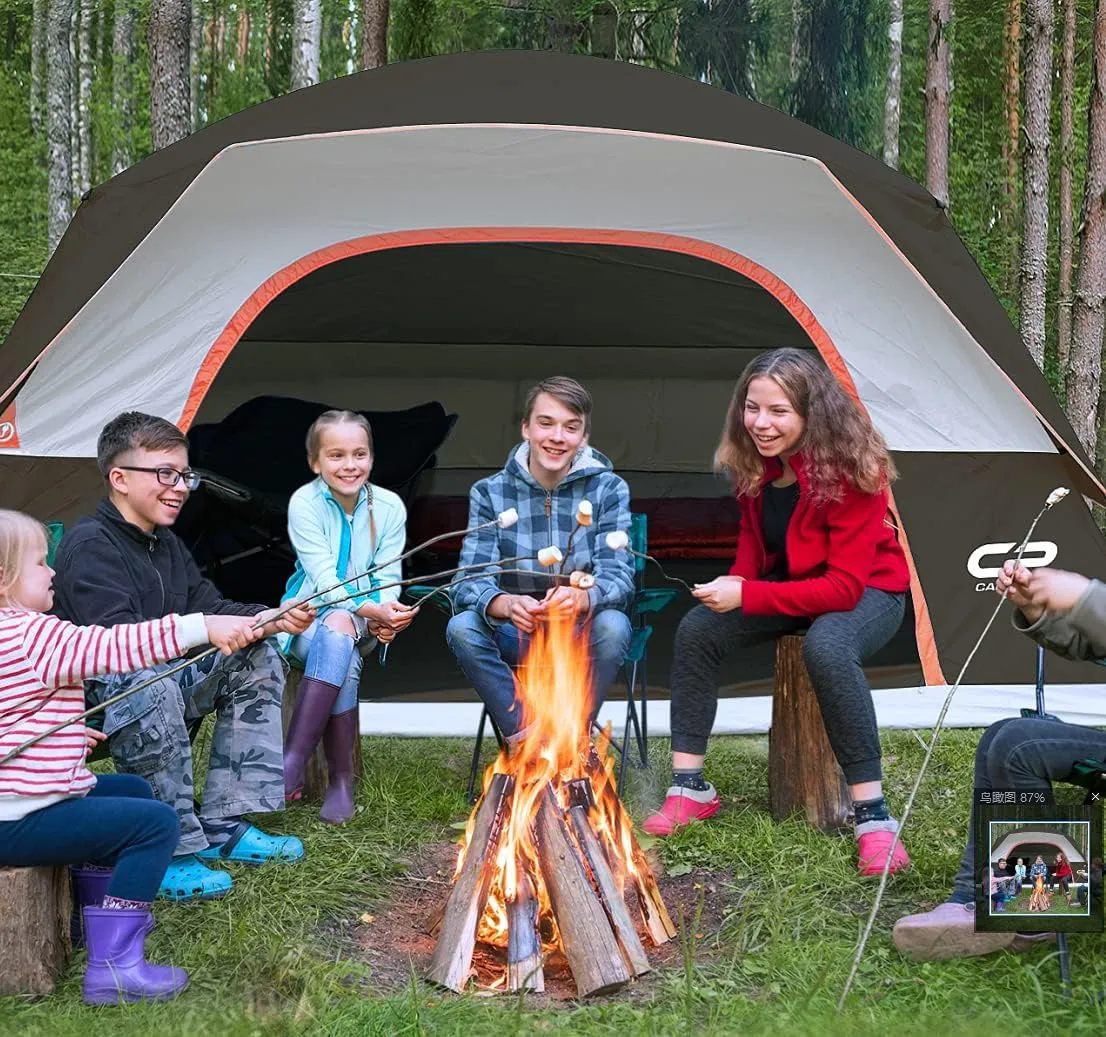 CAMPROS CP Tents for Camping 4/6 Person Tent Waterproof Windproof Double Layer Family Camping Tent, Easy Setup Dome Tent with Large Mesh Windows & Wider Door for Outdoor Camping & Hiking