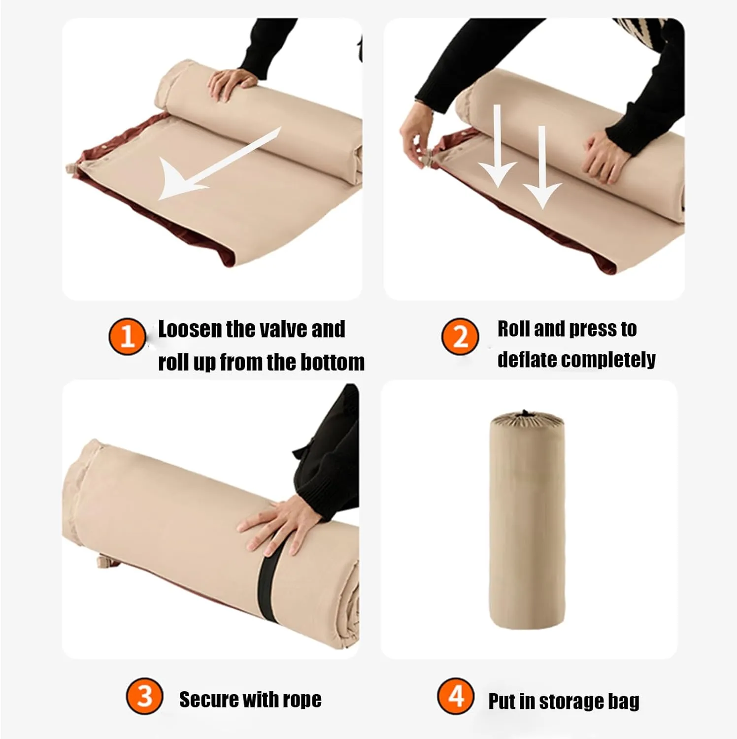 Car Air Mattress Foldable for AAA, Back Seat Camping Bed Breathable Airbed Auto-Inflation Without Air Pump SUV Portable Sleeping Pad,Black Single