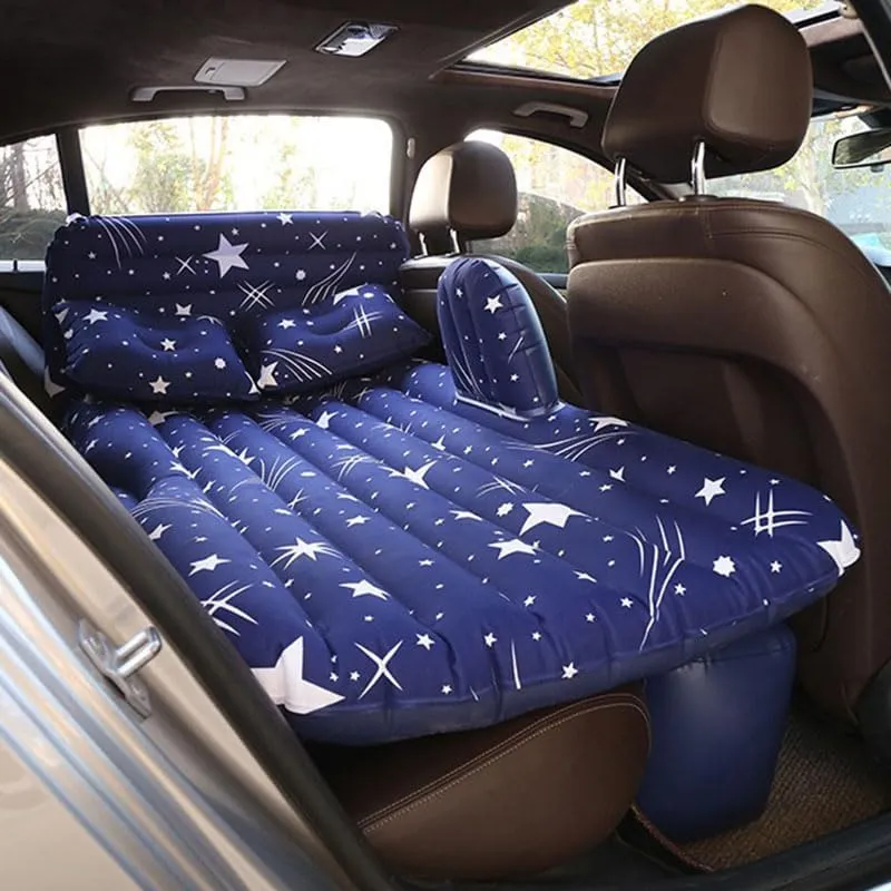 Car Air Mattress for BYD G5 2014–2016, Inflatable Back Seat Sleeping Pad with Pump & 2 Pillows, Folding Portable Camping Bed for Travel& Road Trips,Blue