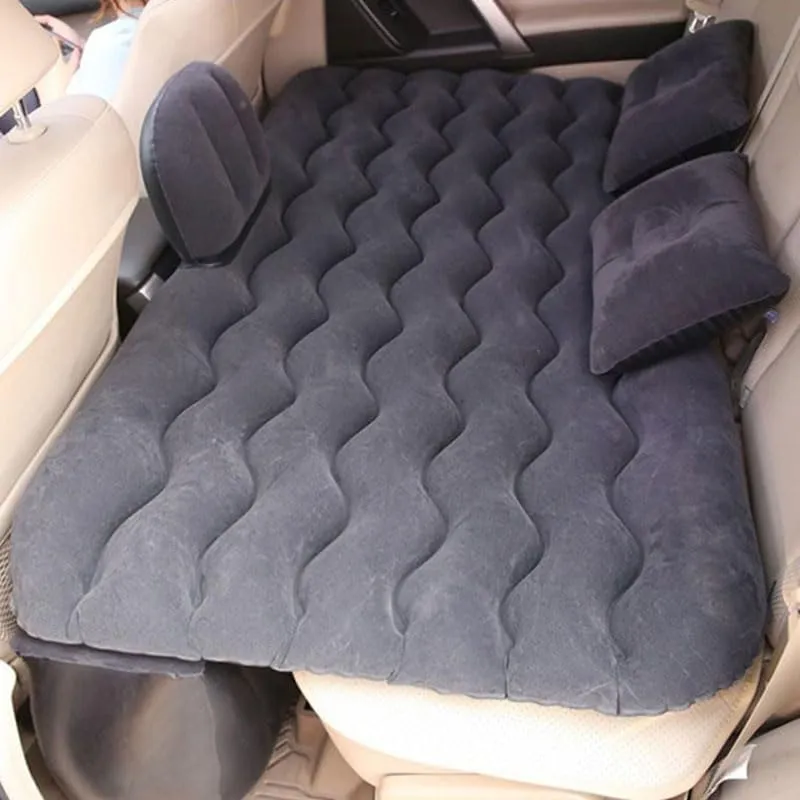 Car Air Mattress for BYD Han EV 2020–2025, Inflatable Back Seat Sleeping Pad with Pump & 2 Pillows, Folding Portable Camping Bed for Travel& Road Trips,Black