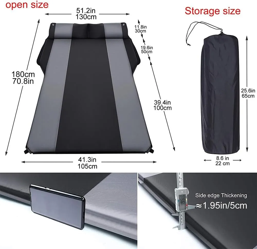 Car Automatic Inflatable Bed for Jeep Compass 2007 2008 2009 2010 2011 2012 2013 2014 2015 2016 2017, Portable Movable Thickened Trunk Sleeping Bed Outdoor Camping Hiking Air Mattress,Green
