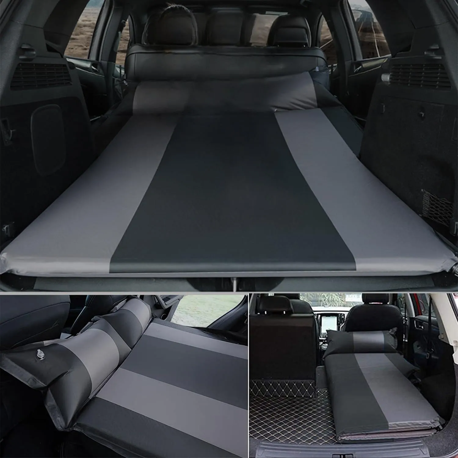 Car Automatic Inflatable Bed for Jeep Compass 2017 2018 2019 2020 2021 2022 2023 2024, Portable Movable Thickened Trunk Sleeping Bed Outdoor Camping Hiking Air Mattress,Blue