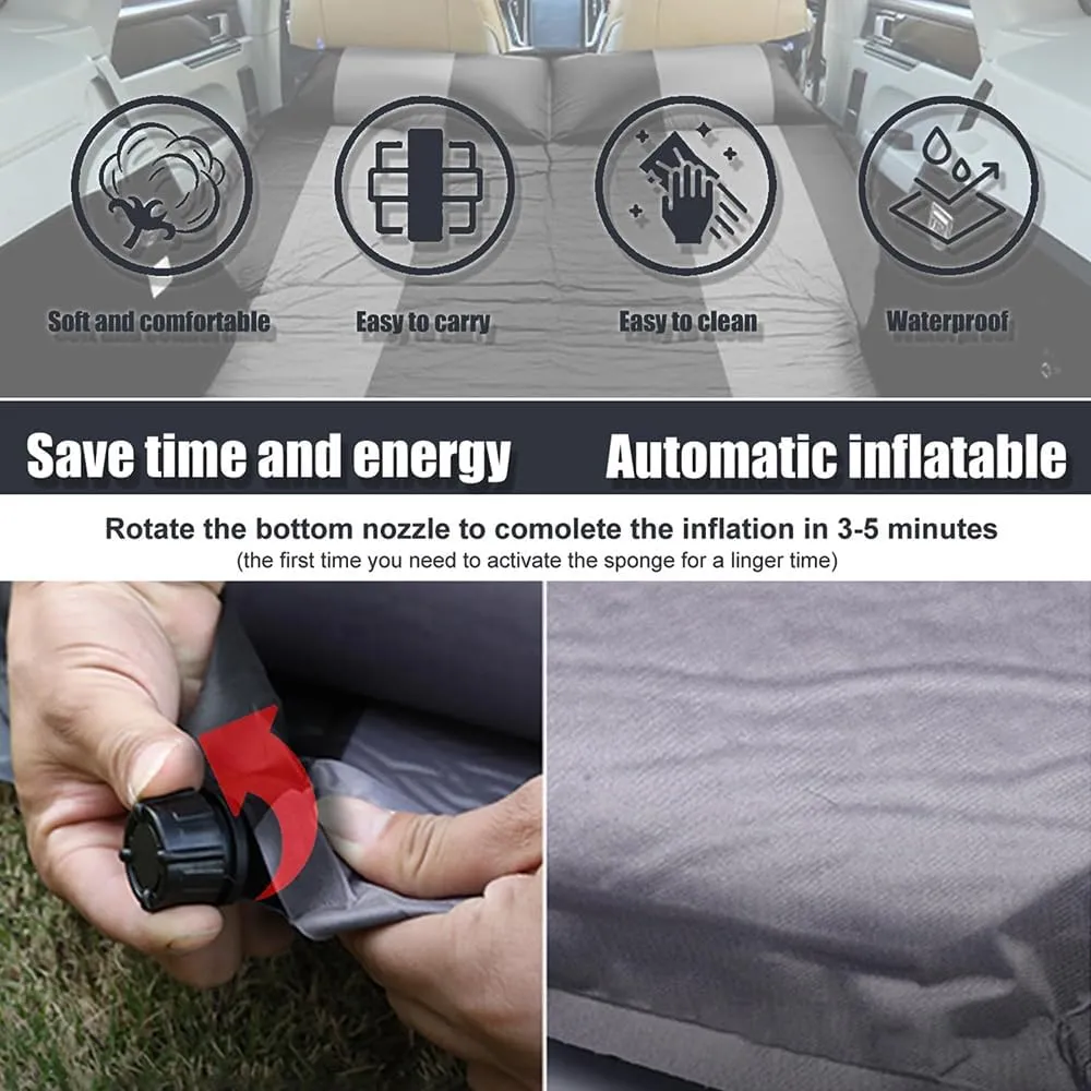 Car Automatic Inflatable Bed for Jeep Compass 2017 2018 2019 2020 2021 2022 2023 2024, Portable Movable Thickened Trunk Sleeping Bed Outdoor Camping Hiking Air Mattress,Blue