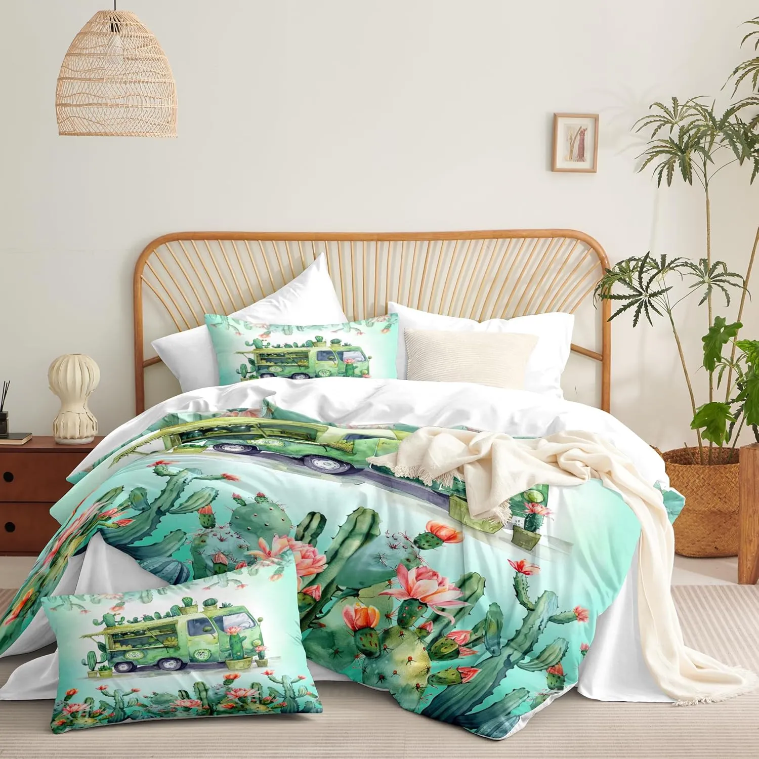 Car Camping Comforter Set Queen, 3pcs Rv Soft Bedding Set for Women Girls, Lightweight Down Alternative Comforter with 2 Matching Pillowcases/Great Bedroom Decor (90" X 90")