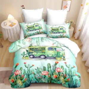 Car Camping Comforter Set Queen, 3pcs Rv Soft Bedding Set for Women Girls, Lightweight Down Alternative Comforter with 2 Matching Pillowcases/Great Bedroom Decor (90" X 90")
