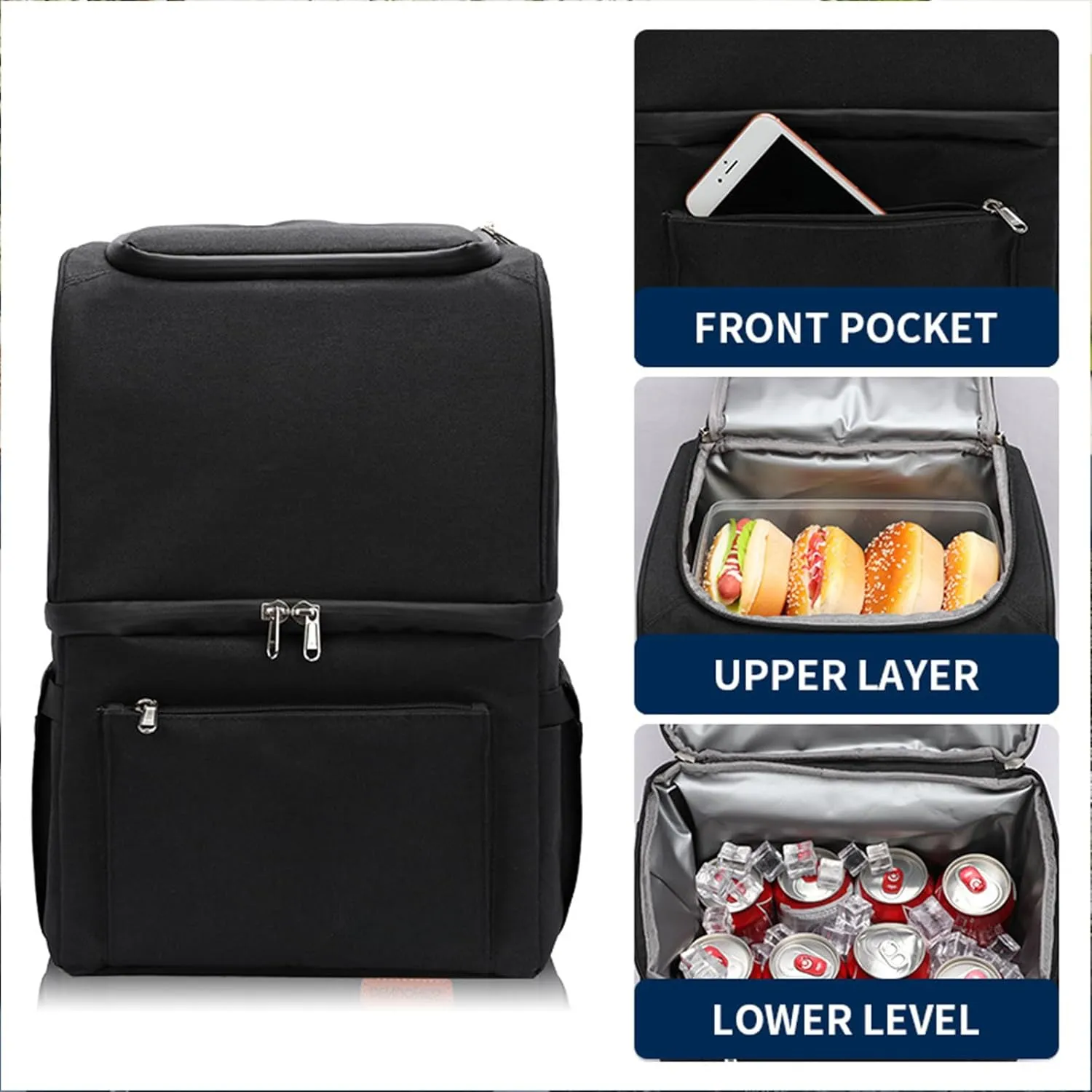 Car Camping Coolers for Lexus ES/GX/is/LBX/LC/LM/LS/LX/NX/RC/RX, Waterproof Portable Cooler, Leak Proof Picnic Insulated Bag, Ultra-Light Premium Ice Chest Box,A-Black
