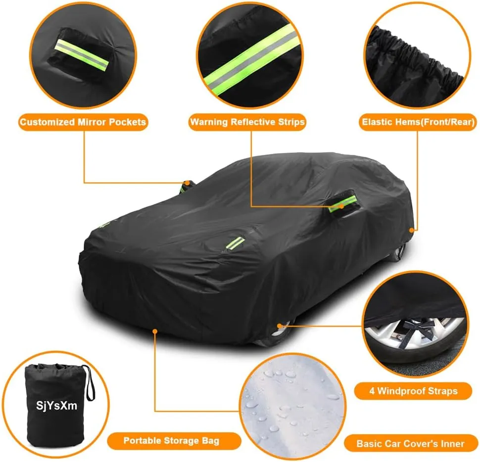 Car Cover Compatible with Bentley Flying Spur 2025-2006 4-Door Saloon/Sedan, Waterproof All Weather Covers for Flying Spur V8 W12 S V6, Outdoor Indoor Sun Rain Snow Dust Car Protection