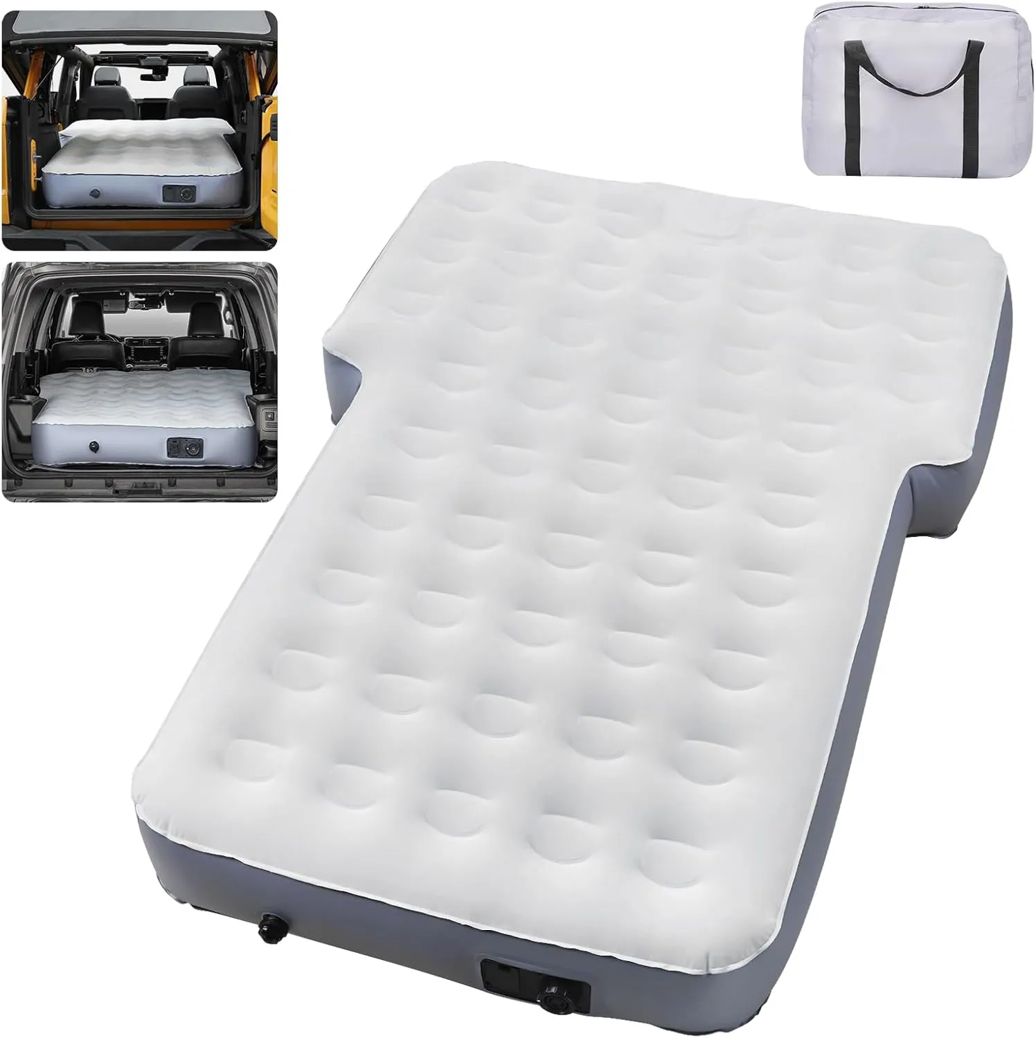Car Mattress Pad for SUV Trunk, 10 Inch Ultra-Thick Inflatable Car Mattress SUV, SUV Air Mattress Camping Bed with Built in Pump