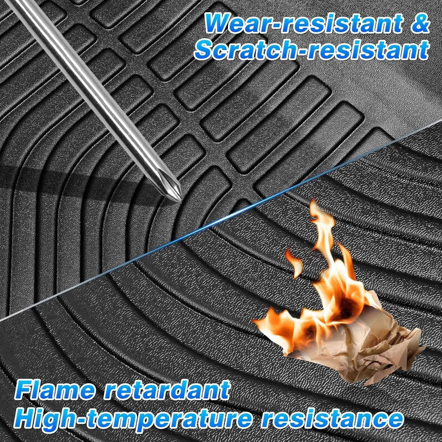 Cartist Floor Mats Fit for Jeep Compass 2017-2024 2025, All Weather Floor Mats for Compass Accessories, Front & 2nd Row TPE Waterproof