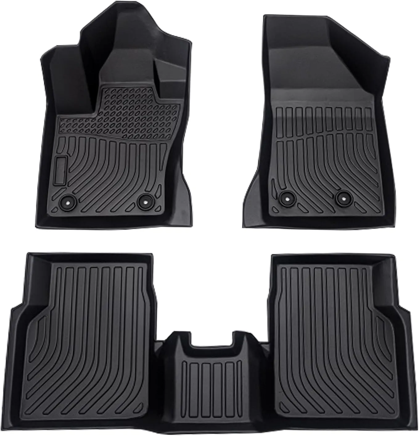 Cartist Floor Mats Fit for Jeep Compass 2017-2024 2025, All Weather Floor Mats for Compass Accessories, Front & 2nd Row TPE Waterproof