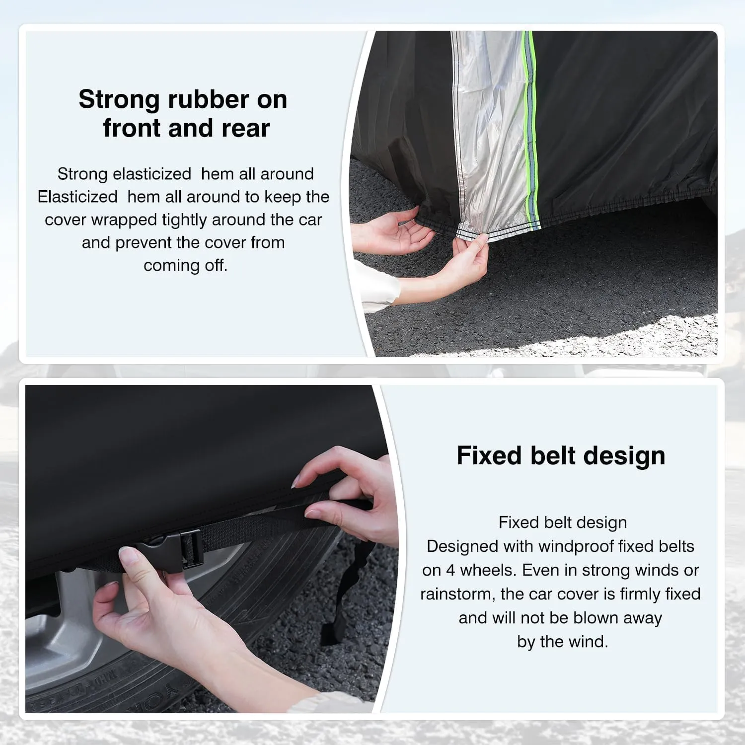 Cartist Full Car Cover Fits for Jeep Compass 2007-2023 2024 2025 Accessories All Weather Car Covers Outdoor Waterproof UV Protection with Zipper & Reflective Safety Strips