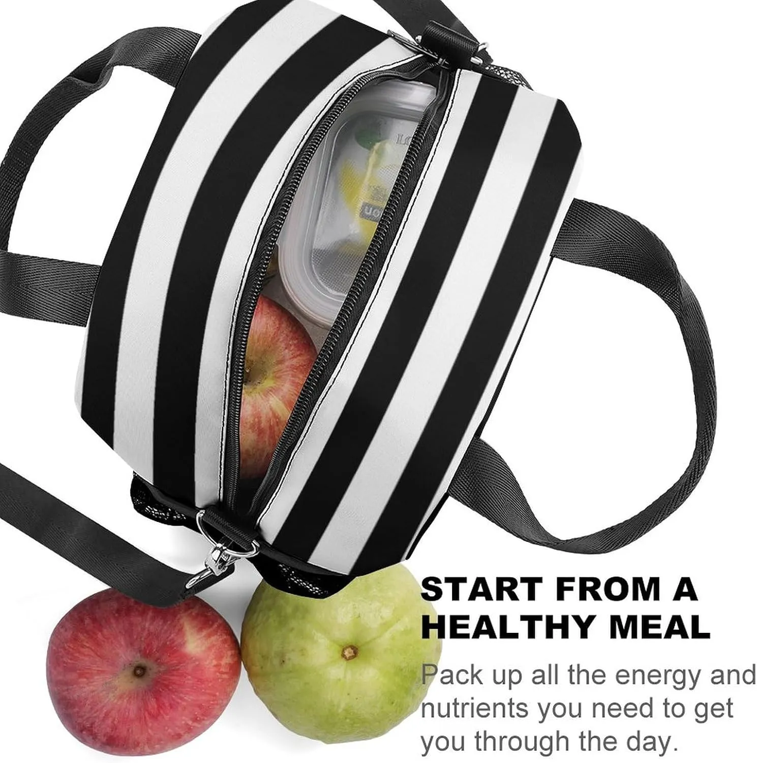 Cat Lunch Bag, Reusable Lunch Box Insulated Meal Tote for Kids Women Men Cooler Bag with Shoulder Strap, Durability of Lunch Tote for Work School Picnic, Black Cat…