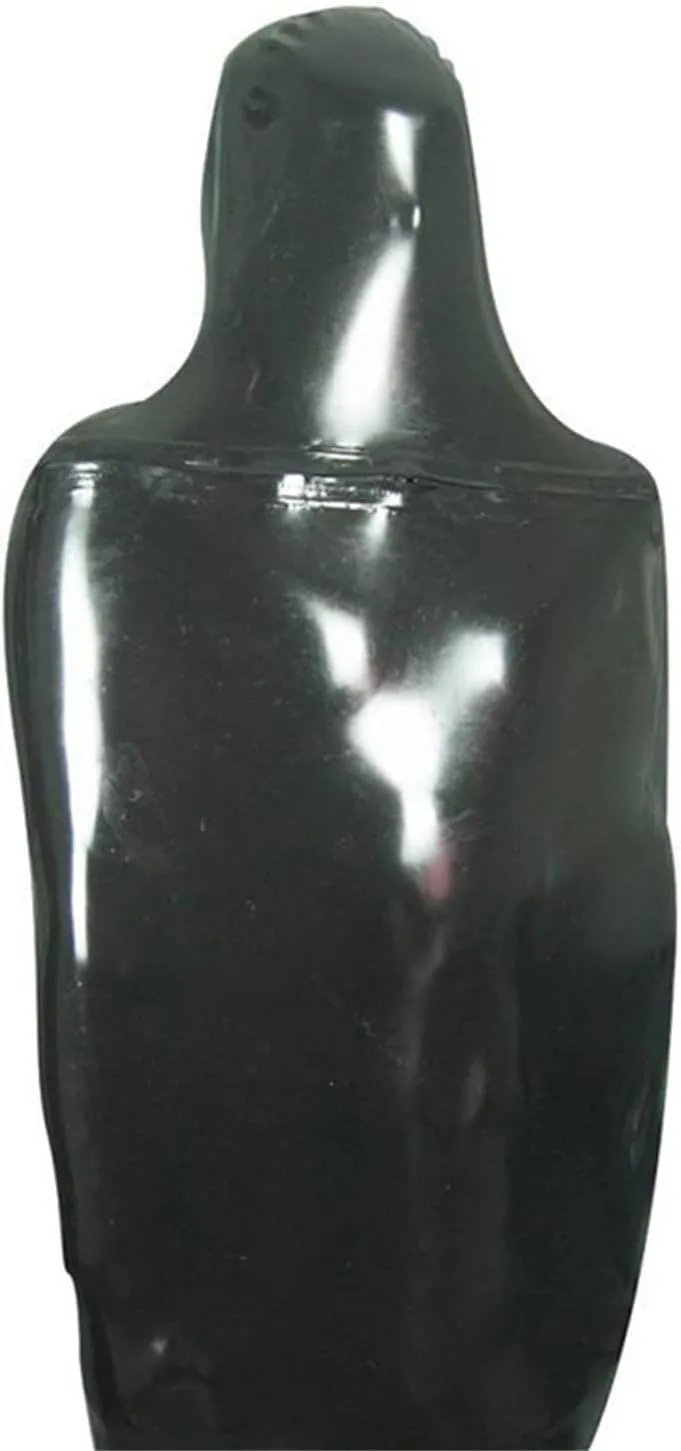 Chest Entry Black Latex Sleeping Bag Chest Zipper Tight Body Bag Rubber Sleep Sack Open Nose Holes