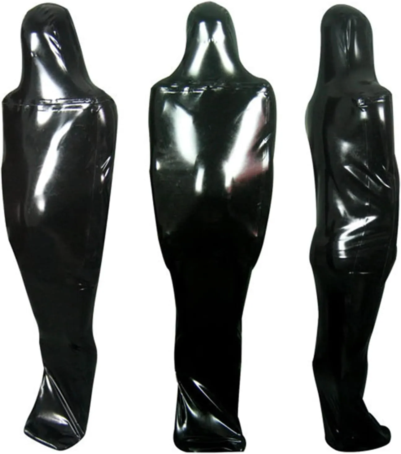 Chest Entry Black Latex Sleeping Bag Chest Zipper Tight Body Bag Rubber Sleep Sack Open Nose Holes